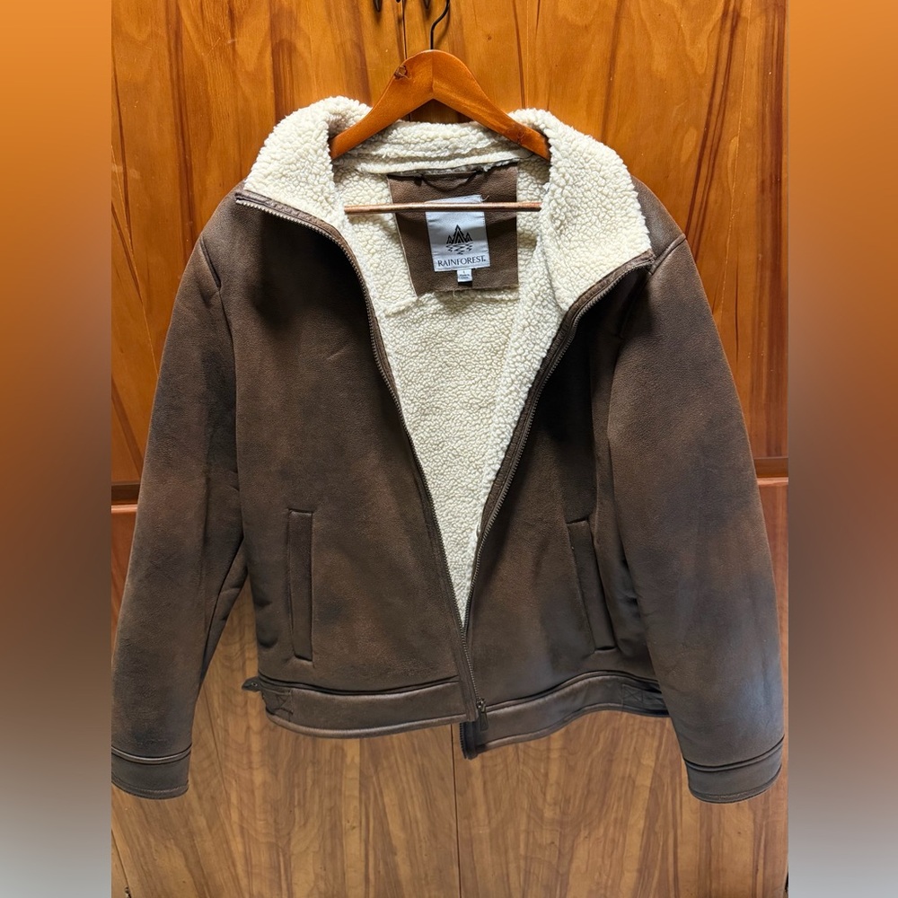 Rainforest Men's Chocolate Brown Sherpa Jacket